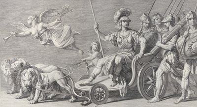 Marte en un carro tirado por tres leones, 1749 de Charles Grignion