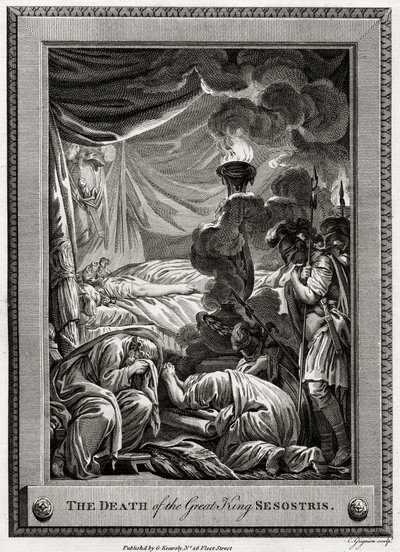 La Muerte del Gran Rey Sesostris, Antiguo Egipto, 1775 de Charles Grignion