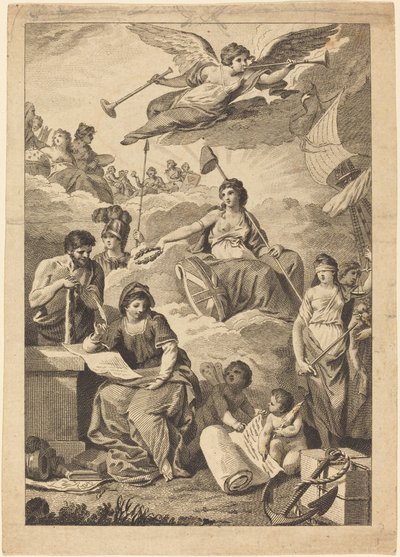 Britania coronando la historia de Charles Grignion, after Conrad Martin Metz