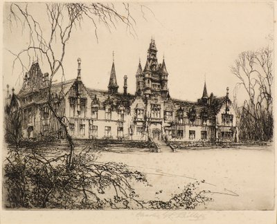 Academia Morgan (grabado) de Charles Gustav Louis Phillips