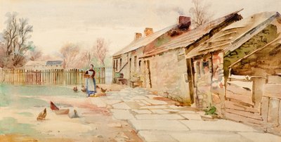 Casas de campo antiguas (acuarela) de Charles Gustav Louis Phillips