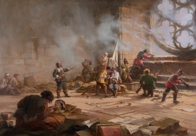 El sitio de Dundee, septiembre de 1651 de Charles Gustav Louis Phillips