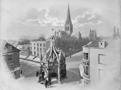 Chichester: La Catedral, Cruz del Mercado y Torre, c1896 de Charles H Barden