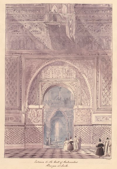 Entrada al Salón de Embajadores, Alcázar de Sevilla de Charles Hamilton Smith