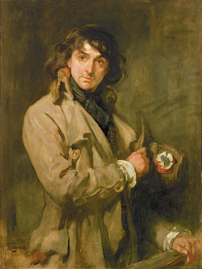 Retrato de Sir John Martin Harvey, como Sydney Carton en "El único camino"/"Historia de dos ciudades" de Charles Dickens (1812-1870) (óleo sobre lienzo) de Charles Haslewood Shannon