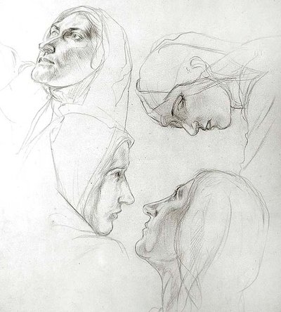 Estudio para las vírgenes prudentes y necias de Charles Haslewood Shannon