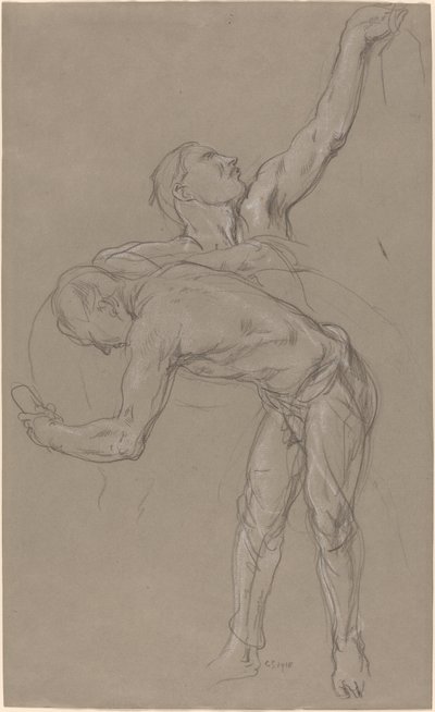 Dos figuras masculinas: Estudio para "El buen samaritano" de Charles Hazelwood Shannon