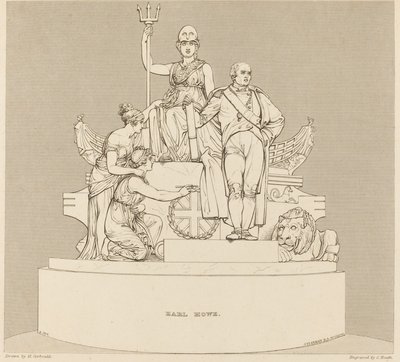 Monumento al Conde Howe de Charles Heath after Henry Corbould after John Flaxman