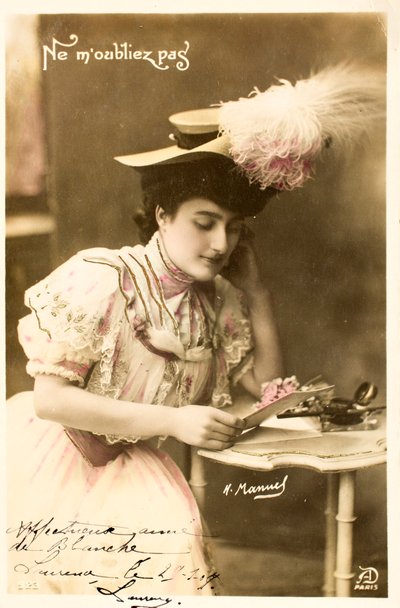 No me olvides, Mujer de la Belle Époque de Augustus Kollner