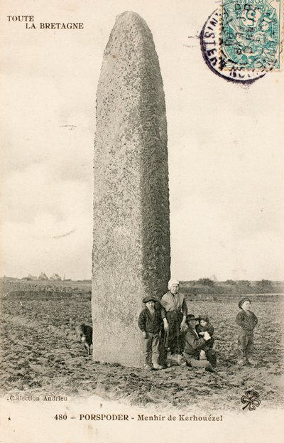 Menhir de Kerhouezel, Porspoder, Finisterre, Bretaña, Francia de Augustus Kollner
