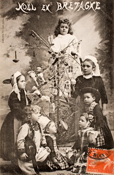 Feliz Navidad, Los niños sabios, Bretaña, Francia de Augustus Kollner