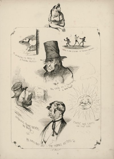 Página de Proverbios con imágenes de Charles H Bennett de Charles Henry (after) Bennett