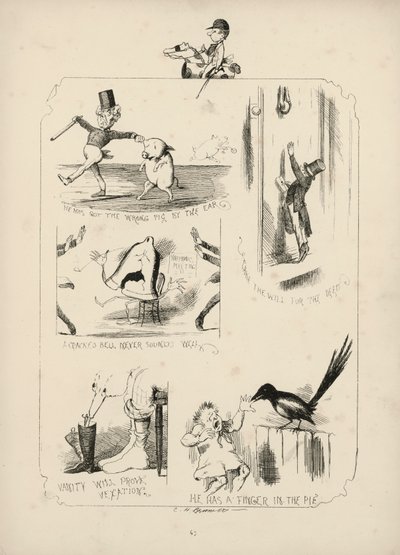 Página de Proverbios con imágenes de Charles H Bennett de Charles Henry (after) Bennett