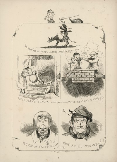 Página de Proverbios con imágenes de Charles H Bennett de Charles Henry (after) Bennett