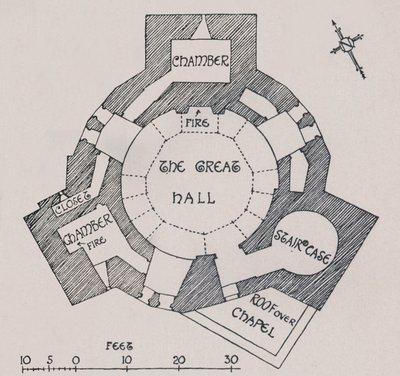 Castillo de Orford, Suffolk. Del plan del Sr. Cautley, 1931 de Charles Henry Bourne Quennell