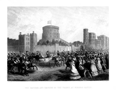 El Emperador y la Emperatriz de los Franceses en el Castillo de Windsor de Charles Henry Jeens