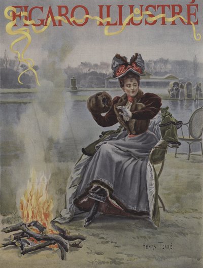 En el círculo de los patinadores. Portada de Le Figaro Illustré, enero 1895 de Charles Henry Tenre