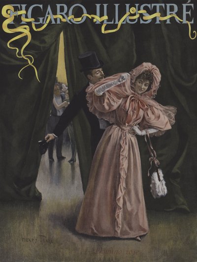 Domino rosa. Portada de Le Figaro Illustré, febrero 1896 de Charles Henry Tenre