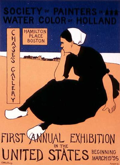 Reproducción de un cartel publicitario de la primera exposición anual en los Estados Unidos de la 