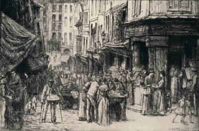 La multitud, Rue Mouffetard, 1915 de Charles Heyman