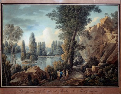 Le grand rock et le lac du parc de Mortefontaine Acuarela de Charles Hippolyte Cassas (1800-1846) Siglo XIX París, Museo Marmottan de Charles Hippolyte Cassas