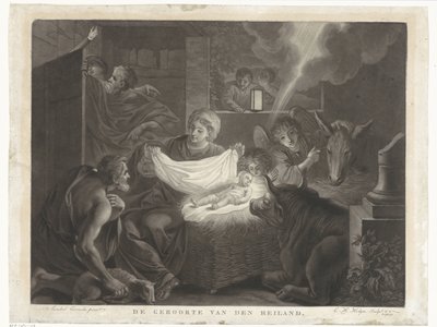 Nacimiento de Cristo y adoración de los pastores
El nacimiento del Salvador (título en el objeto) de Charles Howard Hodges