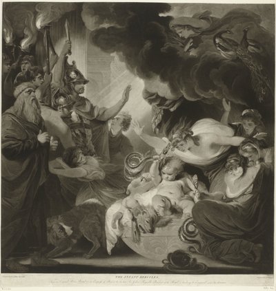 Hércules estrangula a las dos serpientes en su cuna de Charles Howard Hodges
