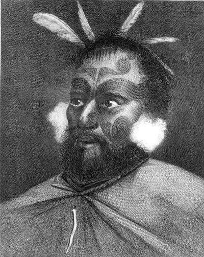 Retrato de un Hombre de Nueva Zelanda, ilustración de 