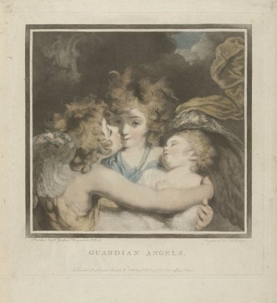 Dos ángeles y un niño Guardian Angels (título sobre el objeto) de Charles Howard Hodges