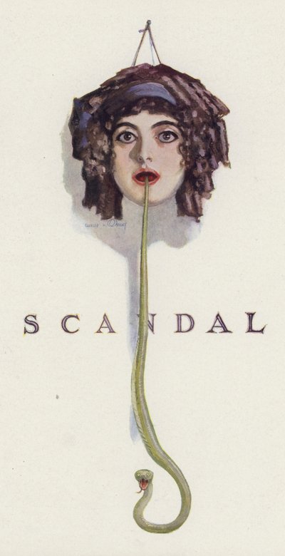 Escándalo: serpiente saliendo de la boca de una mujer de Charles Hubbard Wright