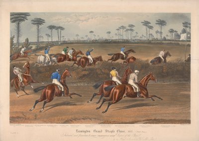Uno de un conjunto de cuatro: Leamington Grand Steeple Chase ... 1837. Lámina 2. El Sr. Christian en Scripton ... de Charles Hunt