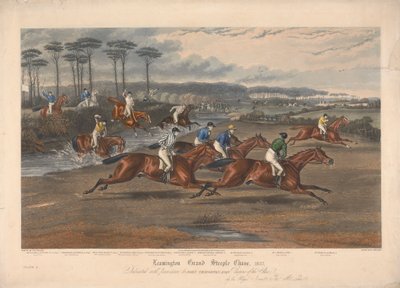Uno de un conjunto de cuatro: Leamington Grand Steeple Chase ... 1837. Lámina 3. El Sr. Clifford en Countess ... de Charles Hunt