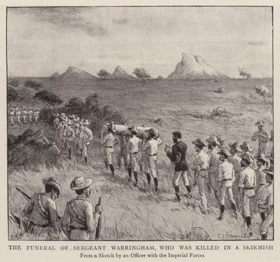 El funeral del sargento Warringham, quien murió en una escaramuza de Charles J. (after) Staniland