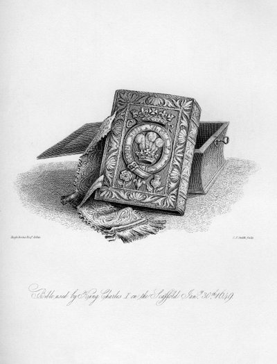 Biblia usada por el Rey Carlos I en el cadalso, 30 de enero de 1649, 1840 de Charles J. Smith