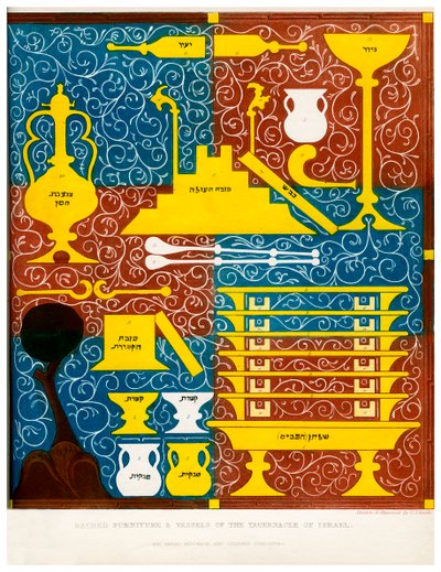 Mobiliario sagrado y vasos del Tabernáculo de Israel, siglo XV, 1840 de Charles J. Smith