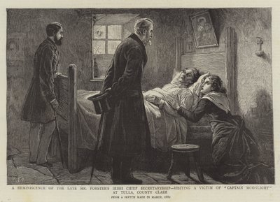 Un Recuerdo del Difunto Sr. Forster como Secretario Jefe de Irlanda, visitando a una Víctima del Capitán Moonlight en Tulla, Condado de Clare de Charles J. Staniland