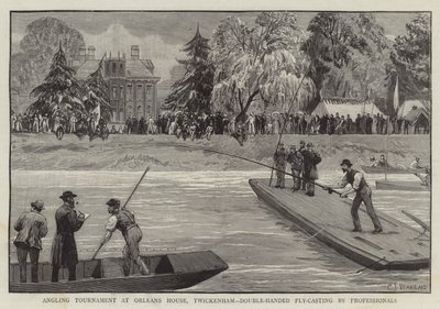 Torneo de Pesca en Orleans House, Twickenham, Lanzamiento de Mosca a Dos Manos por Profesionales de Charles J. Staniland