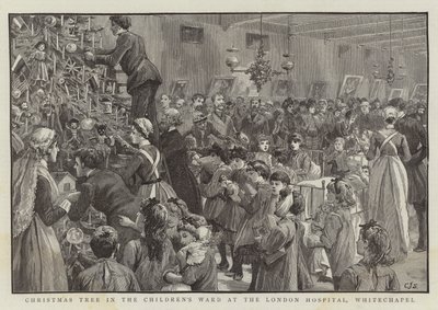Árbol de Navidad en la sala de niños del Hospital de Londres, Whitechapel de Charles J. Staniland