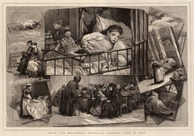 ¡Ayuda a los ayudantes!, Domingo del Hospital, 13 de junio de 1880 de Charles J. Staniland