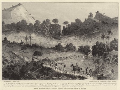 La columna punitiva del Mayor Arnold pasando por el desfiladero de Akpara de Charles J. Staniland