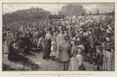 Música para el pueblo escuchando a la banda en Hampstead Heath de Charles J. Staniland