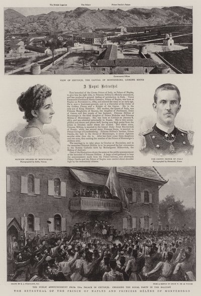 El compromiso del Príncipe de Nápoles y la Princesa Helena de Montenegro de Charles J. Staniland