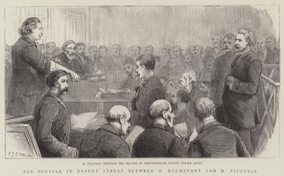La pelea en Regent Street entre M Rochefort y M Pilotell de Charles J. Staniland