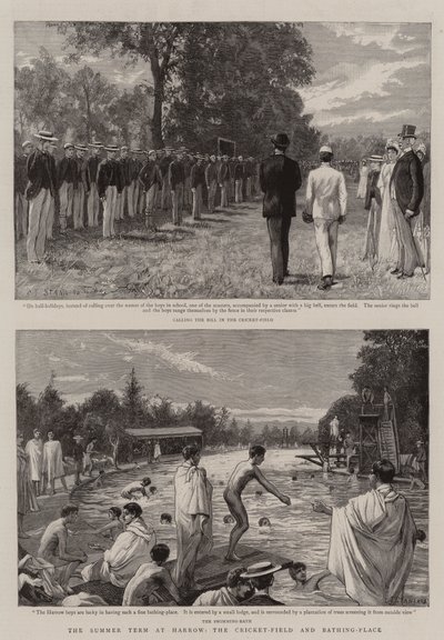 El trimestre de verano en Harrow, el campo de cricket y el lugar de baño de Charles J. Staniland