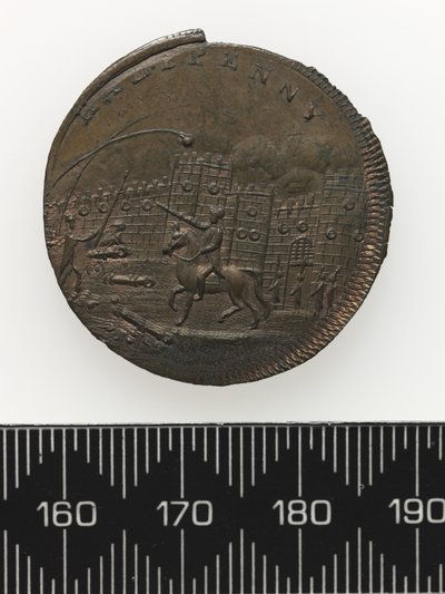 Reverso de un token que representa a Thomas Spence (cobre) de Charles James