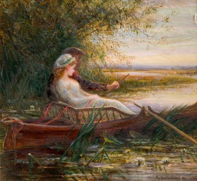Dos Figuras en un Barco de Charles James Lewis