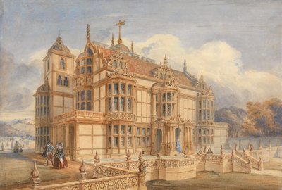 Diseño de una casa de estilo isabelino de Charles James Richardson