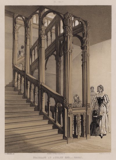 Escalera en Audley End, Essex de Charles James Richardson