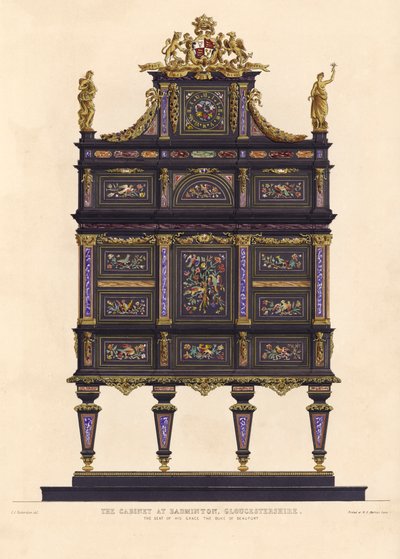 El gabinete en Badminton, Gloucestershire, la residencia de su gracia el Duque de Beaufort de Charles James Richardson