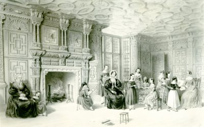 El aula en Campden House, c.1840 (grabado) de Charles James Richardson